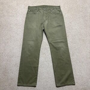 Levis 501 Jeans Mens 36x30.5 Green Button Fly Straight Leg Denim Pants Casual